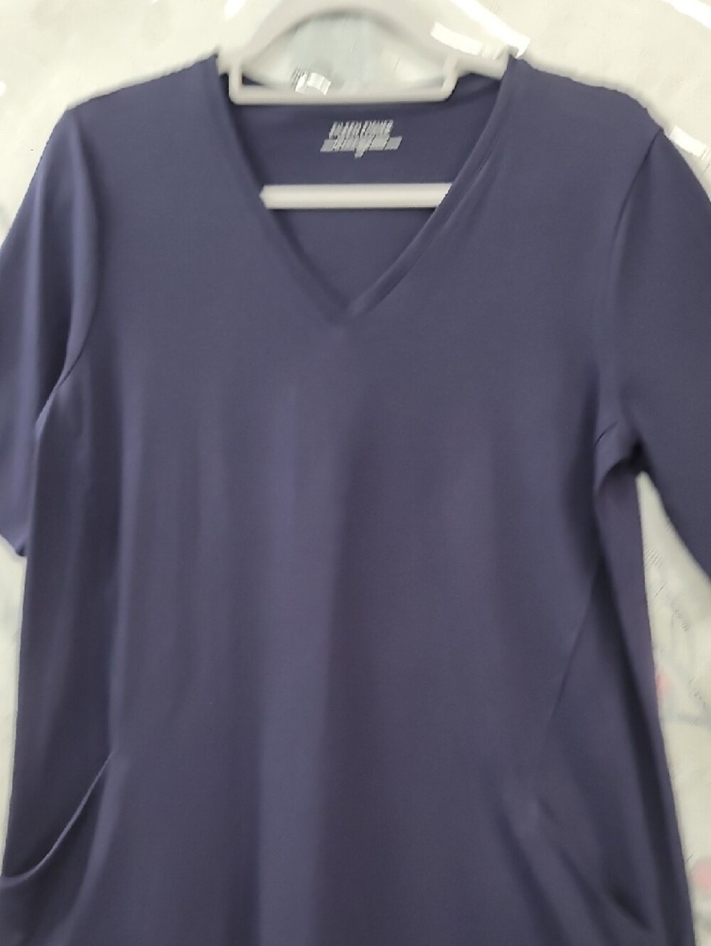 Eileen Fisher Nwt Organic Cotton Stretch V-Neck Dress Size Small - Picture 5 of 11